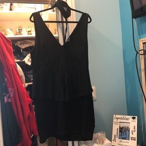 Black Ruffled Tank Top Dress